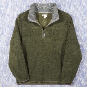 Carbon 2 Cobalt Unrivaled Fleece Sweater Sage Green High Pile 1/4 Zip Mens Large